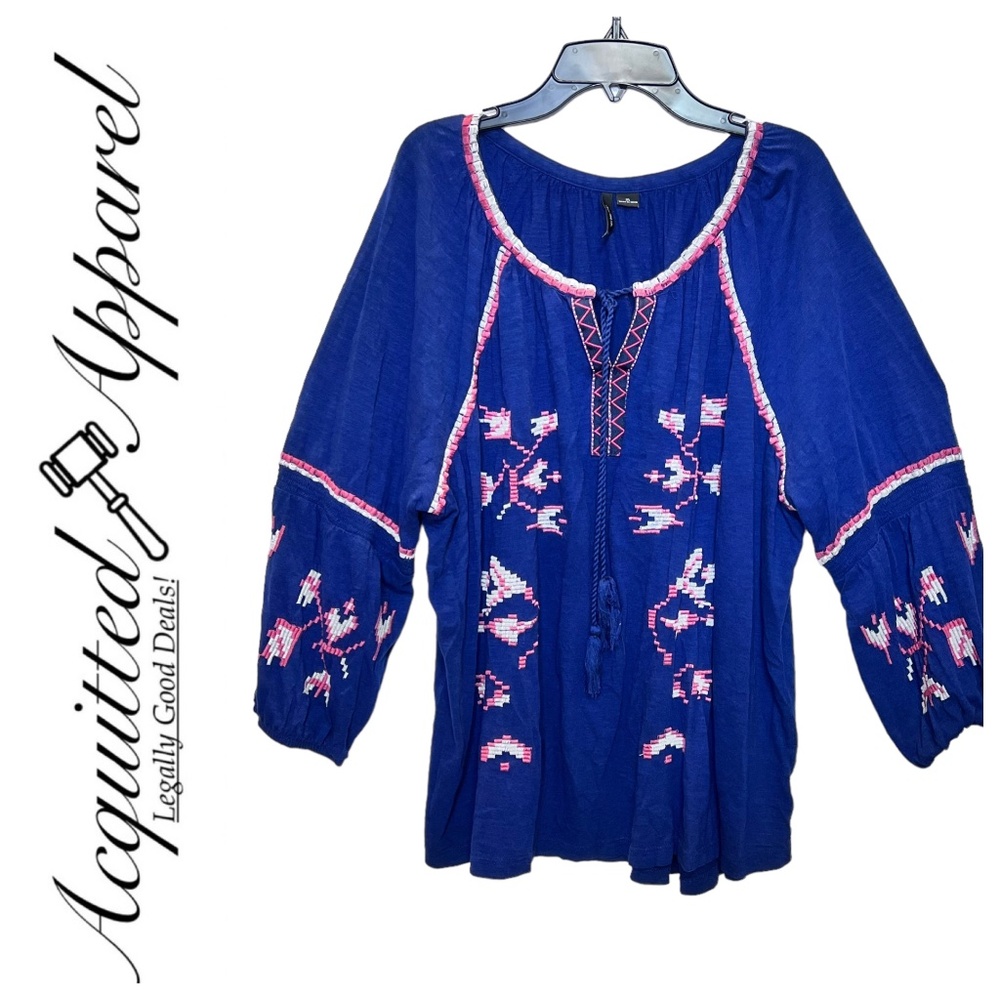 New Direction Native American Styles Embroidered Tunic Top
